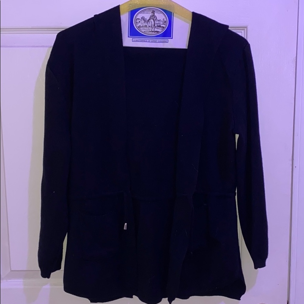 Womens black hooded cardigan